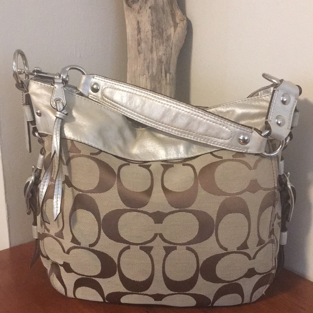 ⭐️ COACH tan/silver bag